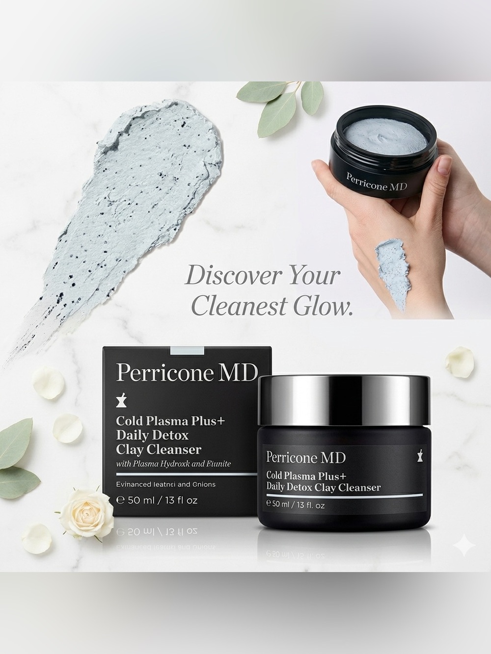Perricone MD Cold Plasma Plus+ Daily Detox Clay Cleanser • Brand New In Box